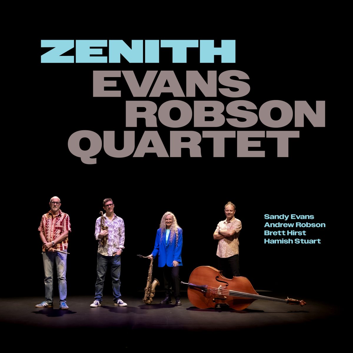 Zenith cover: four musicians on a dark stage under the title in large capitals
